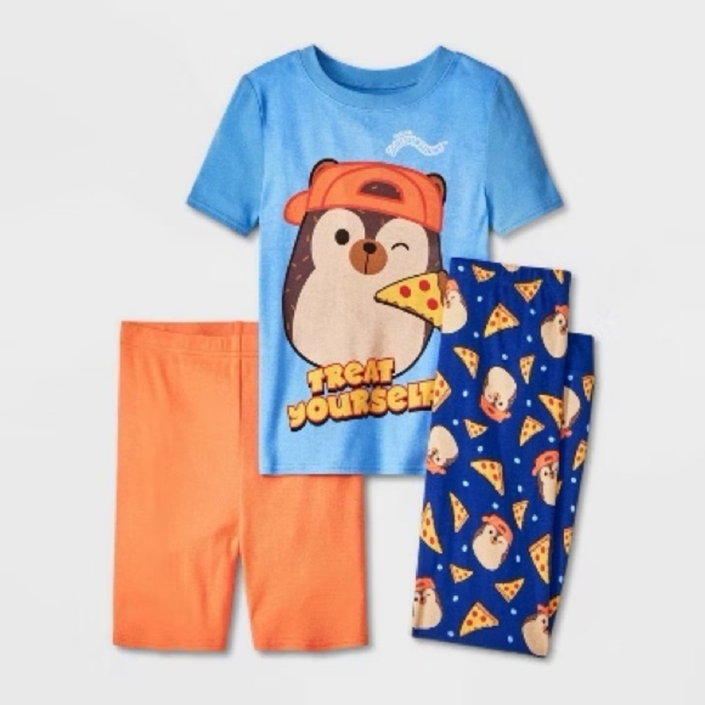 Squishmallows 3-Piece Pajama Set Size 8 Boys